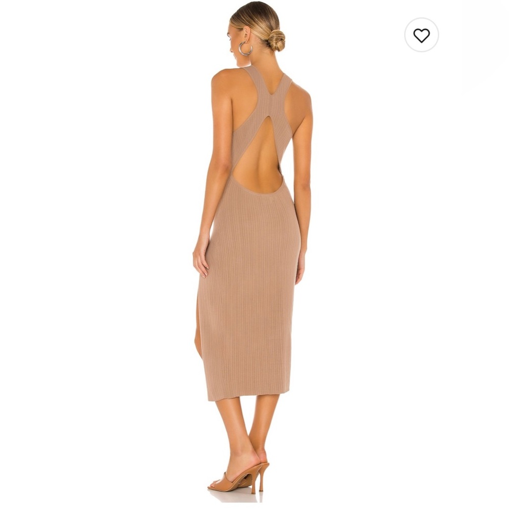REVOLVE Ribbed Tank Midi Dress in Taupe - Picture 4 of 6